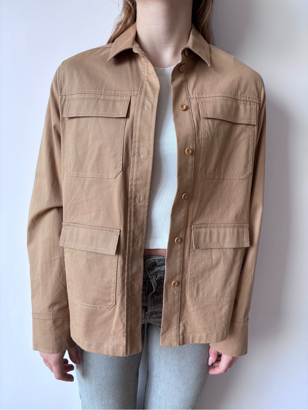 COS Men's Beige Utility Field Jacket